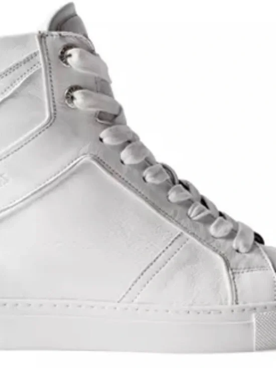 Zadig & Voltaire Off-White Leather High-Top Sneakers - Picture 8 of 9